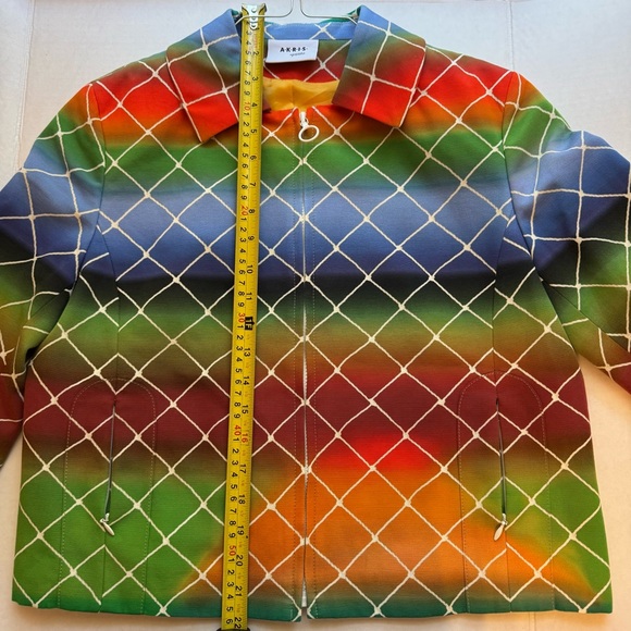 Akris Punto Multicolor Jacket with Lattice Design-Size 8 - Picture 14 of 16